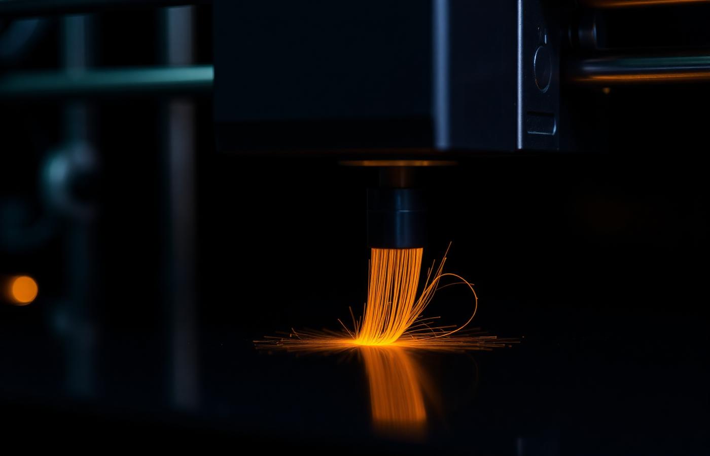 3D printer nozzle laying carbon-fibre reinforced nylon